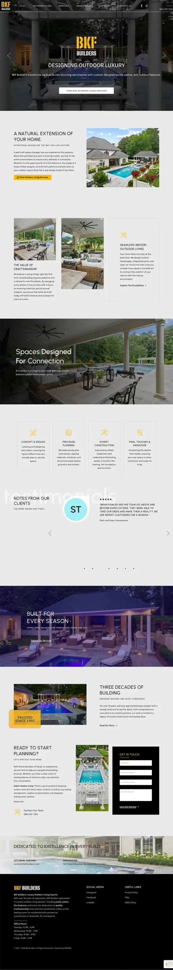 BKF Builders homepage