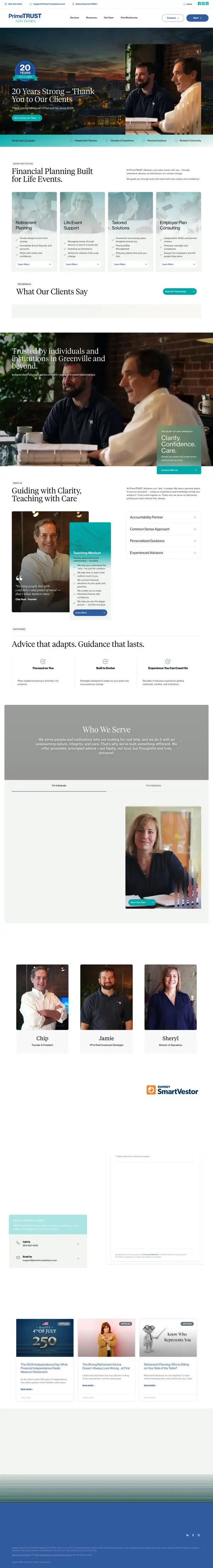 Prime Trust Advisors homepage