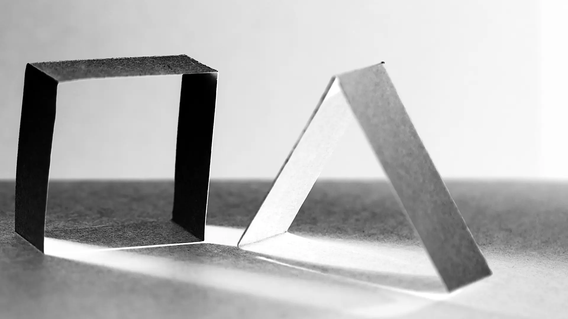 Folded paper forms in study light
